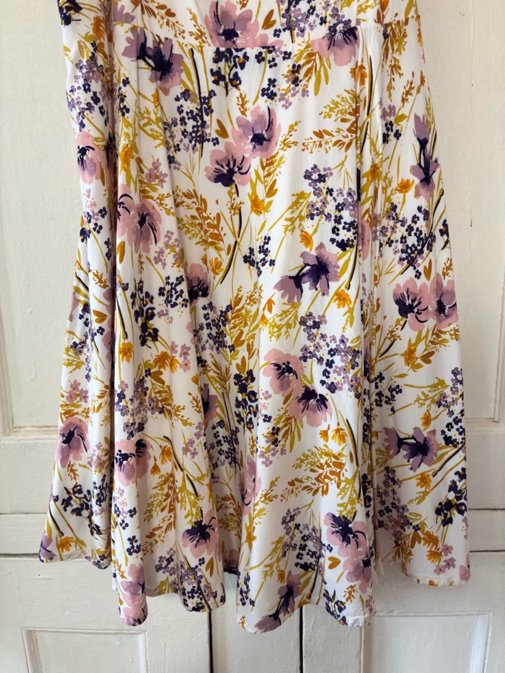 Old Navy Floral Flare Skirt Sundress Ivory Size XL - Picture 3 of 7